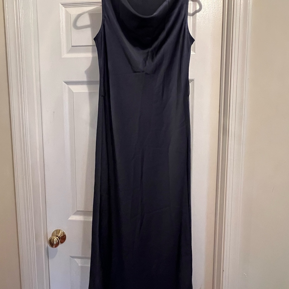 LAPOINTE satin drape neck Sleeveless Dress